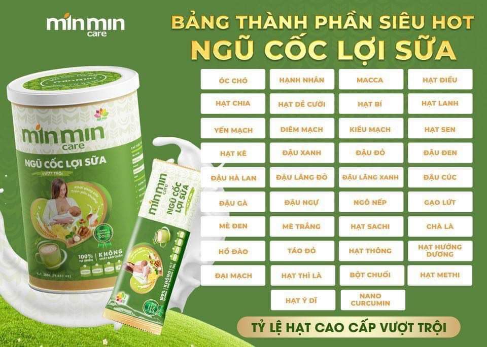 Ngũ Cốc Lợi Sữa MinMin 38 Hạt