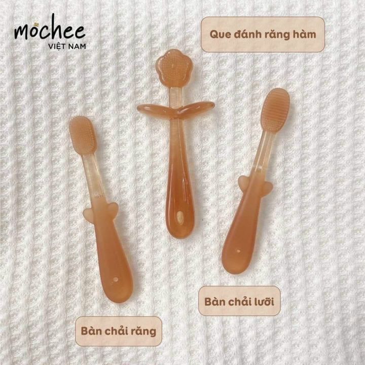 Rơ Lưỡi + Bàn Chải Silicon Mochee