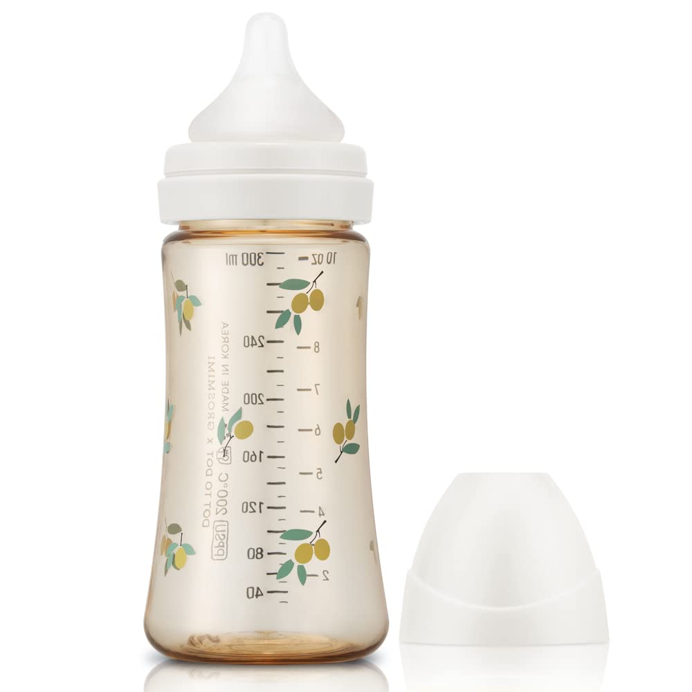 Grosmimi Feeding Bottle PPSU | White Olive